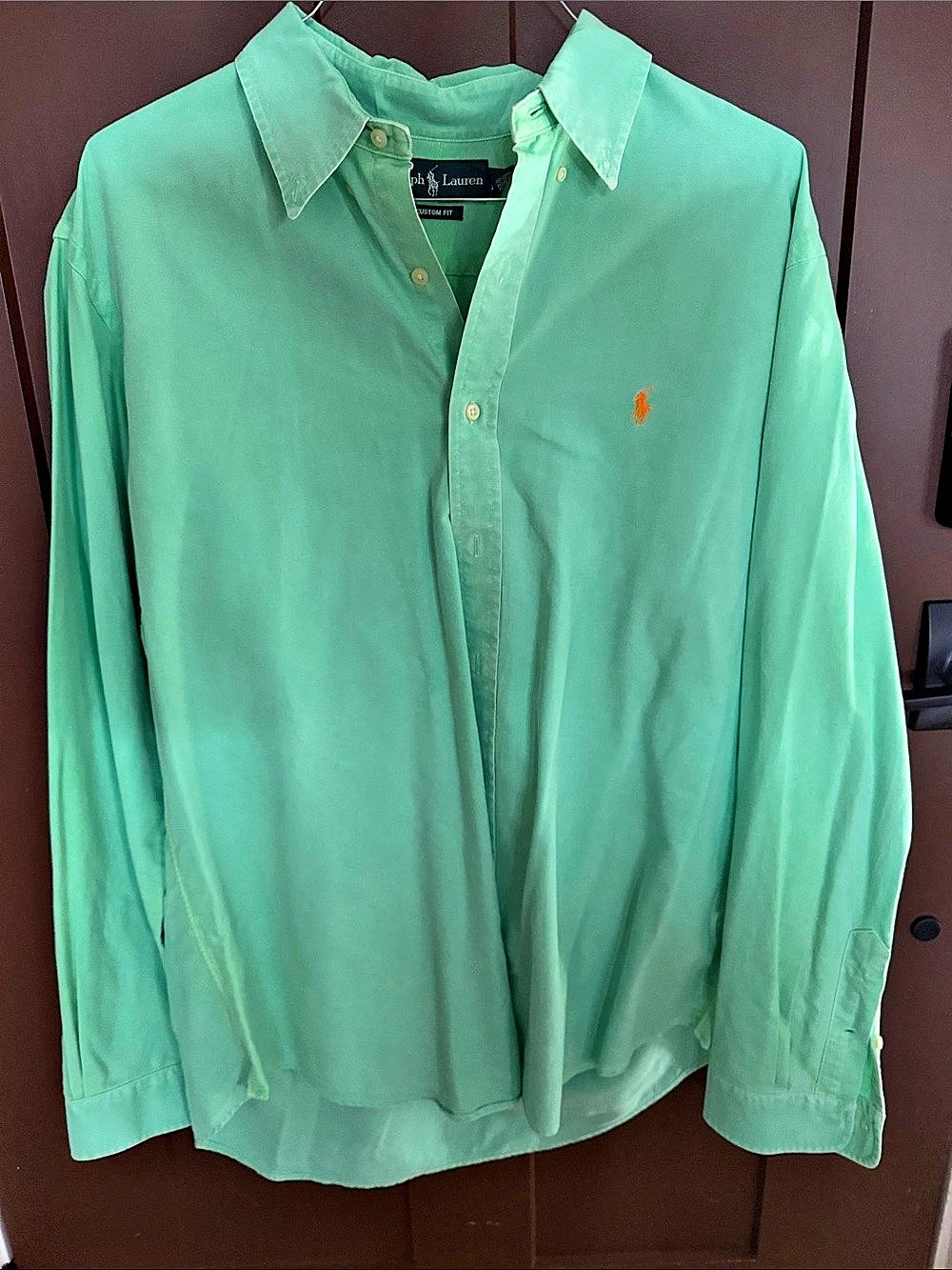 Ralph Lauren Custom Fit Green Button Down Shirt